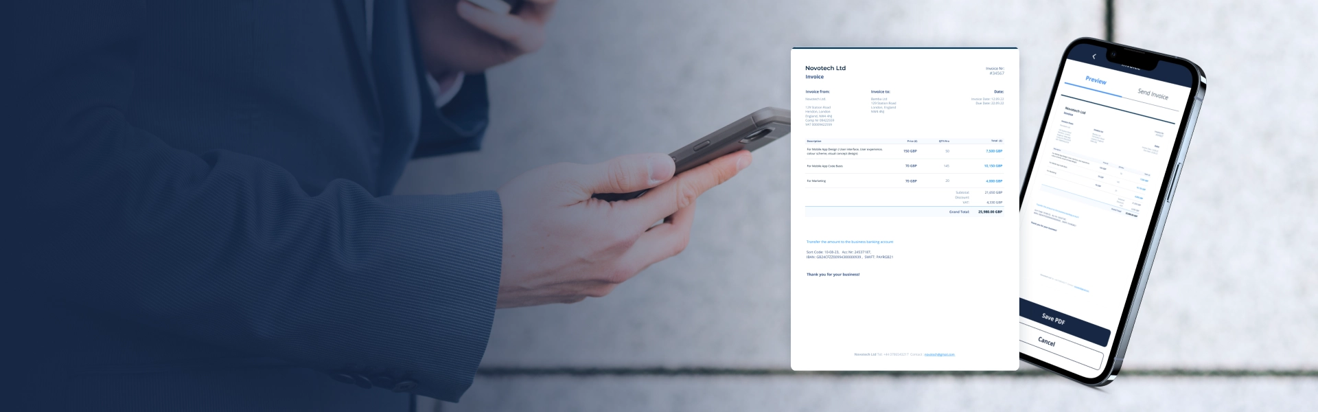 Create invoices on the go